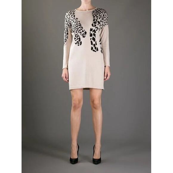 Weekend by MaxMara Women's Natural‎ Ebro Knitted Leopard Dress M - Picture 1 of 5